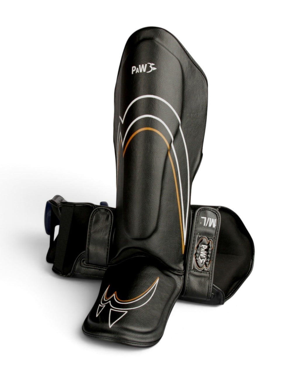 PAW PSG-10 CORE BLACK Schienbeinschoner – Vorder- und Seitenansicht