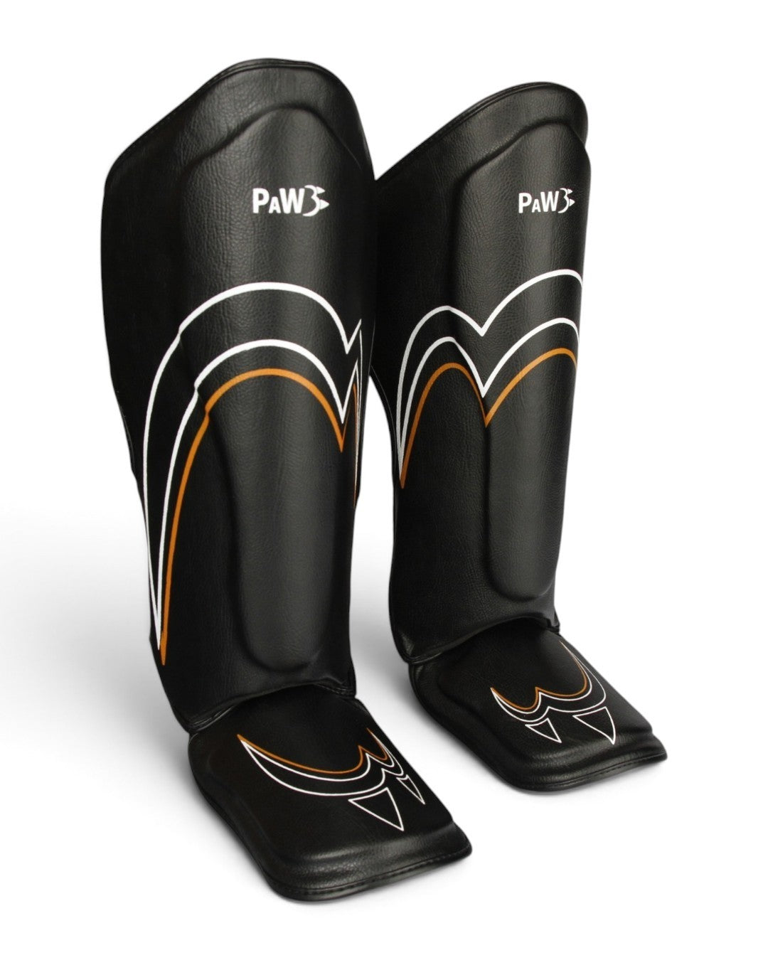 PAW PSG-10 CORE BLACK Schienbeinschoner – Paar in Vorderansicht