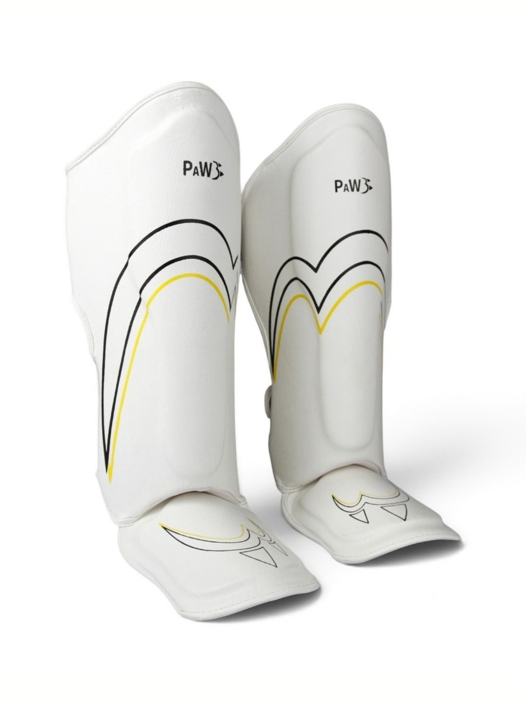 PAW PSG-10 CORE WHITE Schienbeinschoner – Paar in Vorderansicht