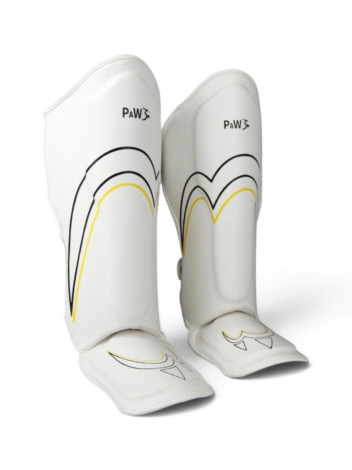 PAW PSG-10 CORE WHITE Schienbeinschoner – Paar in Vorderansicht
