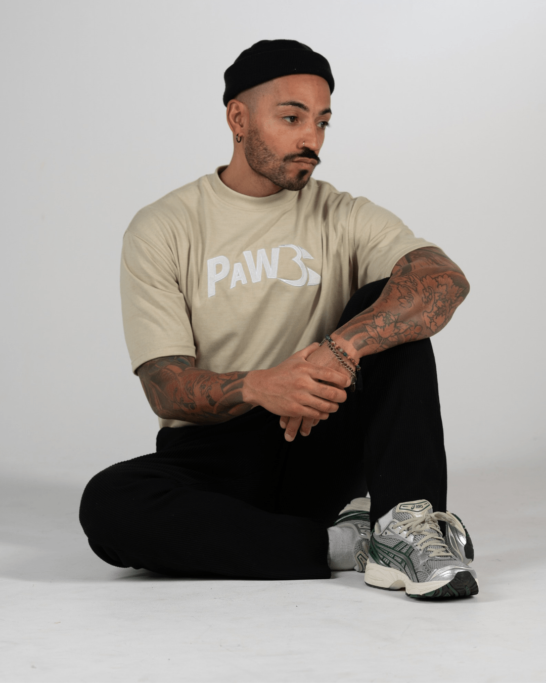 PAW Fightwear Oversize Shirt für Herren in Beige – Unisex T-Shirt mit PAW Logo